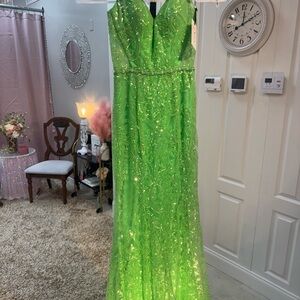 Sparkling Green Evening Gown